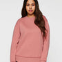 LAT Womens Weekend Fleece Crewneck Sweatshirt - Mauvelous Pink - NEW