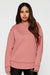 LAT 3525 Womens Weekend Fleece Crewneck Sweatshirt Mauvelous Pink Model Front