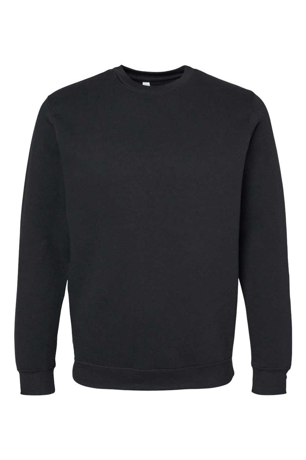 LAT 6925 Mens Elevated Fleece Crewneck Sweatshirt Black Flat Front