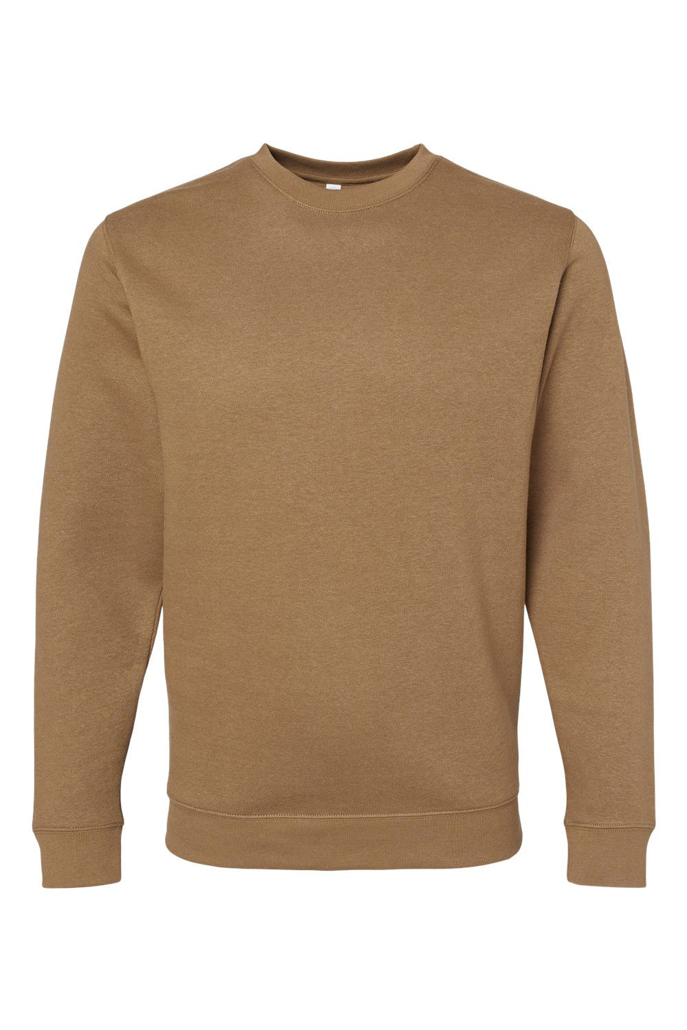 LAT 6925 Mens Elevated Fleece Crewneck Sweatshirt Coyote Brown Flat Front