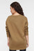 LAT 6925 Mens Elevated Fleece Crewneck Sweatshirt Coyote Brown Model Back