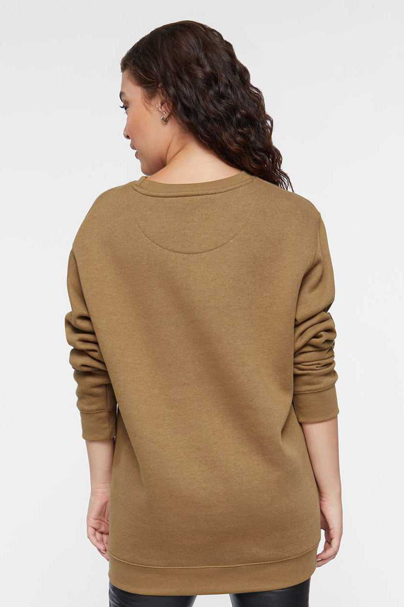LAT 6925 Mens Elevated Fleece Crewneck Sweatshirt Coyote Brown Model Back