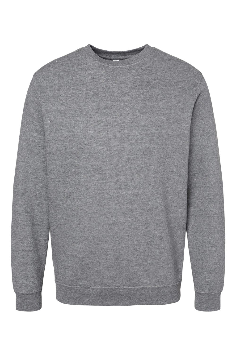 LAT 6925 Mens Elevated Fleece Crewneck Sweatshirt Heather Granite Grey Flat Front
