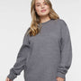 LAT Mens Elevated Fleece Crewneck Sweatshirt - Heather Granite Grey - NEW
