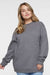 LAT 6925 Mens Elevated Fleece Crewneck Sweatshirt Heather Granite Grey Model Front