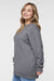 LAT 6925 Mens Elevated Fleece Crewneck Sweatshirt Heather Granite Grey Model Side