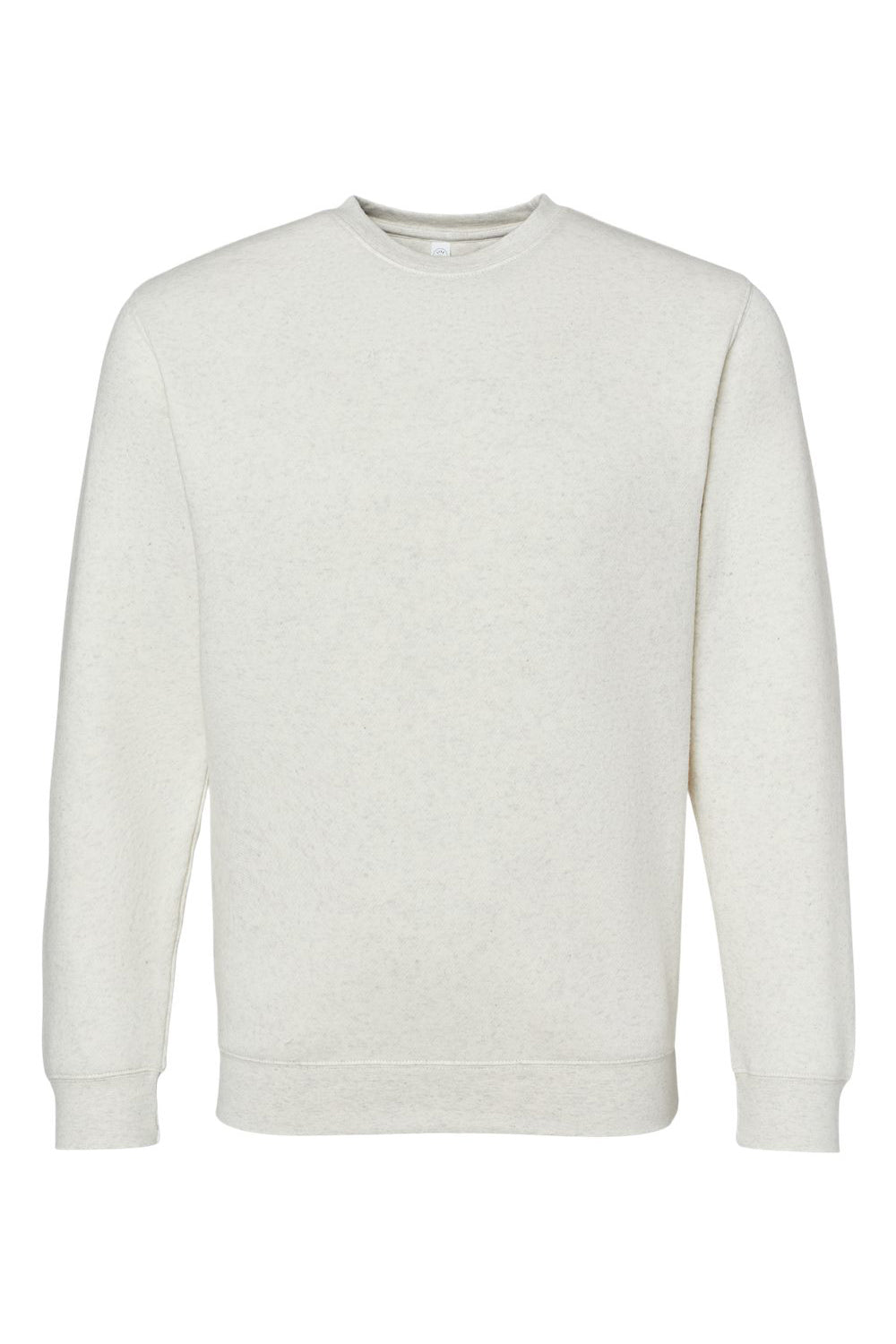 LAT 6925 Mens Elevated Fleece Crewneck Sweatshirt Heather Natural Flat Front