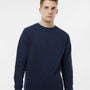 LAT Mens Elevated Fleece Crewneck Sweatshirt - Navy Blue - NEW