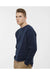 LAT 6925 Mens Elevated Fleece Crewneck Sweatshirt Navy Blue Model Side