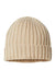 Atlantis Hats SHORE Unisex Sustainable Cable Knit Cuffed Beanie Light Beige Flat Front