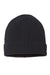 Atlantis Hats ANDY Unisex Sustainable Fine Rib Cuffed Beanie Black Flat Front