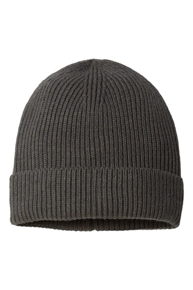 Atlantis Hats ANDY Unisex Sustainable Fine Rib Cuffed Beanie Dark Grey Flat Front