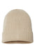 Atlantis Hats ANDY Unisex Sustainable Fine Rib Cuffed Beanie Light Beige Flat Front