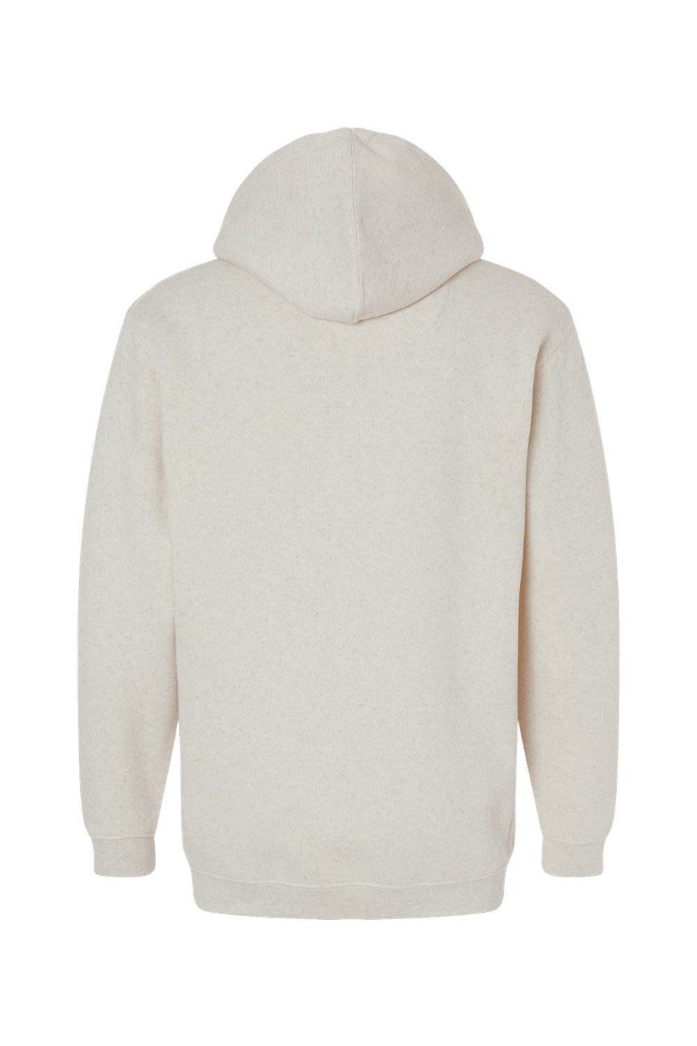 LAT 6926 Mens Elevated Fleece Basic Hooded Sweatshirt Hoodie w/ Pouch Pocket Heather Natural Flat Back