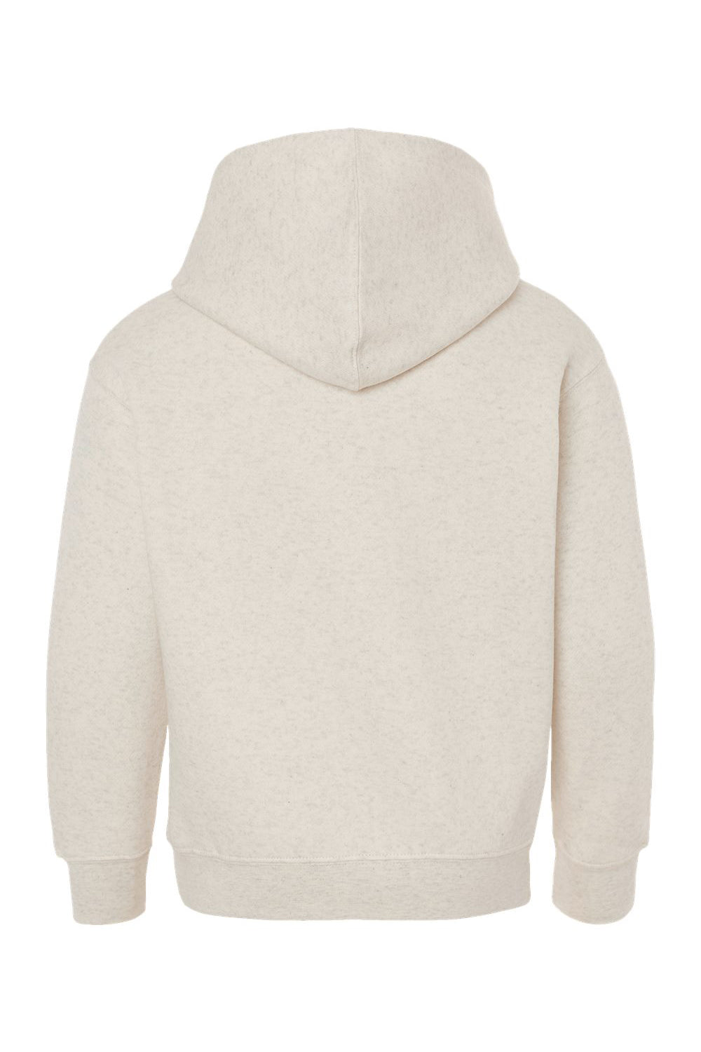 LAT 2296 Youth Fleece Hooded Sweatshirt Hoodie w/ Pouch Pocket Heather Natural Flat Back