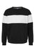 J America 8646 Mens Varsity Fleece Crewneck Sweatshirt Black Flat Front