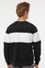 J America 8646 Mens Varsity Fleece Crewneck Sweatshirt Black Model Back