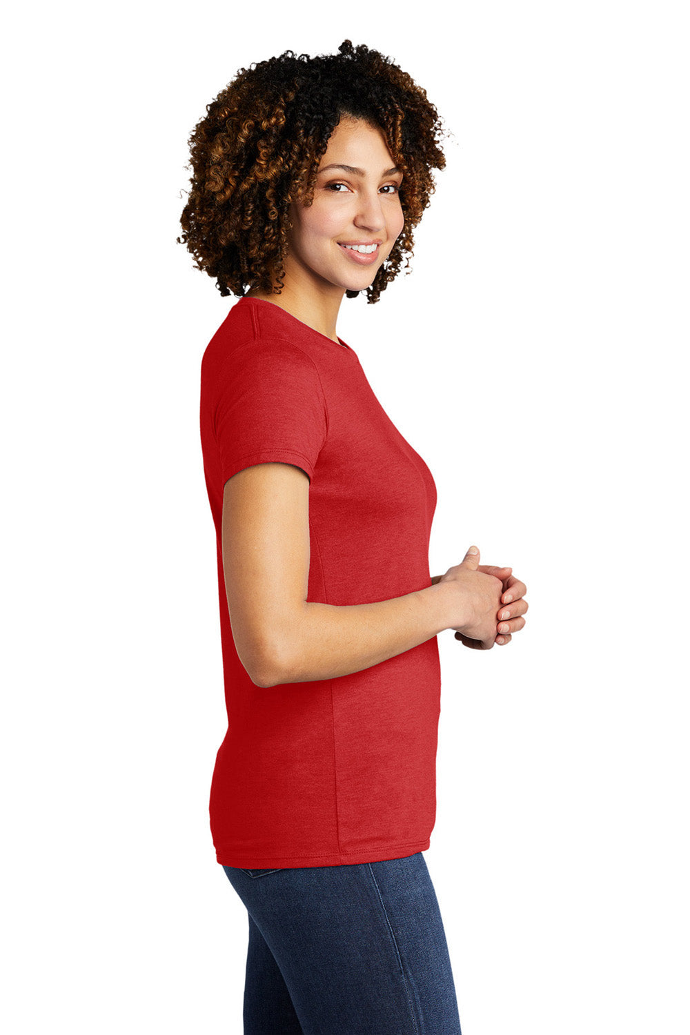 Allmade AL2008 Womens Short Sleeve Crewneck T-Shirt Rise Up Red Model Side
