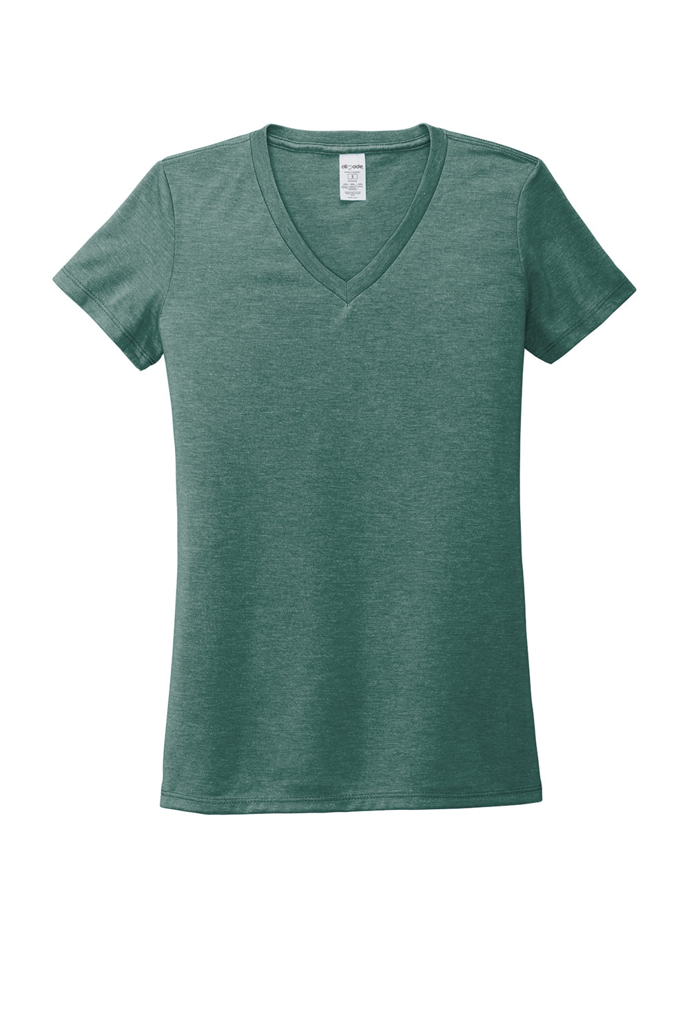 Allmade AL2018 Womens Short Sleeve V-Neck T-Shirt Deep Sea Green Flat Front
