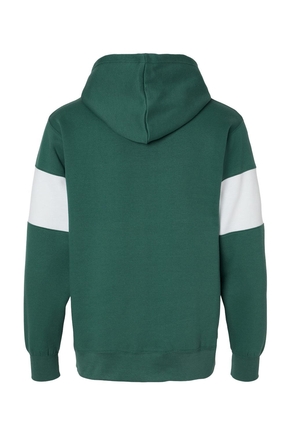 MV Sport 22709 Mens Classic Fleece Colorblocked Hooded Sweatshirt Hoodie Mallard Green Flat Back