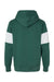 MV Sport 22709 Mens Classic Fleece Colorblocked Hooded Sweatshirt Hoodie Mallard Green Flat Back