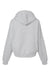 MV Sport W21751 Womens Sueded Fleece Crop Hooded Sweatshirt Hoodie Heather Grey Flat Back