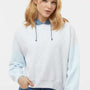MV Sport Womens Sueded Fleece Colorblock Crop Hooded Sweatshirt Hoodie - Arctic Blue