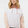 MV Sport Womens Sueded Fleece Colorblock Crop Hooded Sweatshirt Hoodie - Cameo Pink