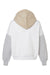 MV Sport W23716 Womens Sueded Fleece Colorblock Crop Hooded Sweatshirt Hoodie Heather Grey Flat Back