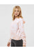 MV Sport W23718 Womens Sueded Fleece Tie-Dye Crop Hooded Sweatshirt Hoodie Cameo Pink Model Side