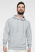 LAT 6926 Mens Elevated Fleece Basic Hooded Sweatshirt Hoodie w/ Pouch Pocket Heather Grey Model Front