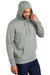 Nike CJ1611 Mens Club Fleece Hooded Sweatshirt Hoodie w/ Pouch Pocket Heather Dark Grey Model 3Q