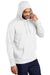 Nike CJ1611 Mens Club Fleece Hooded Sweatshirt Hoodie w/ Pouch Pocket White Model 3Q