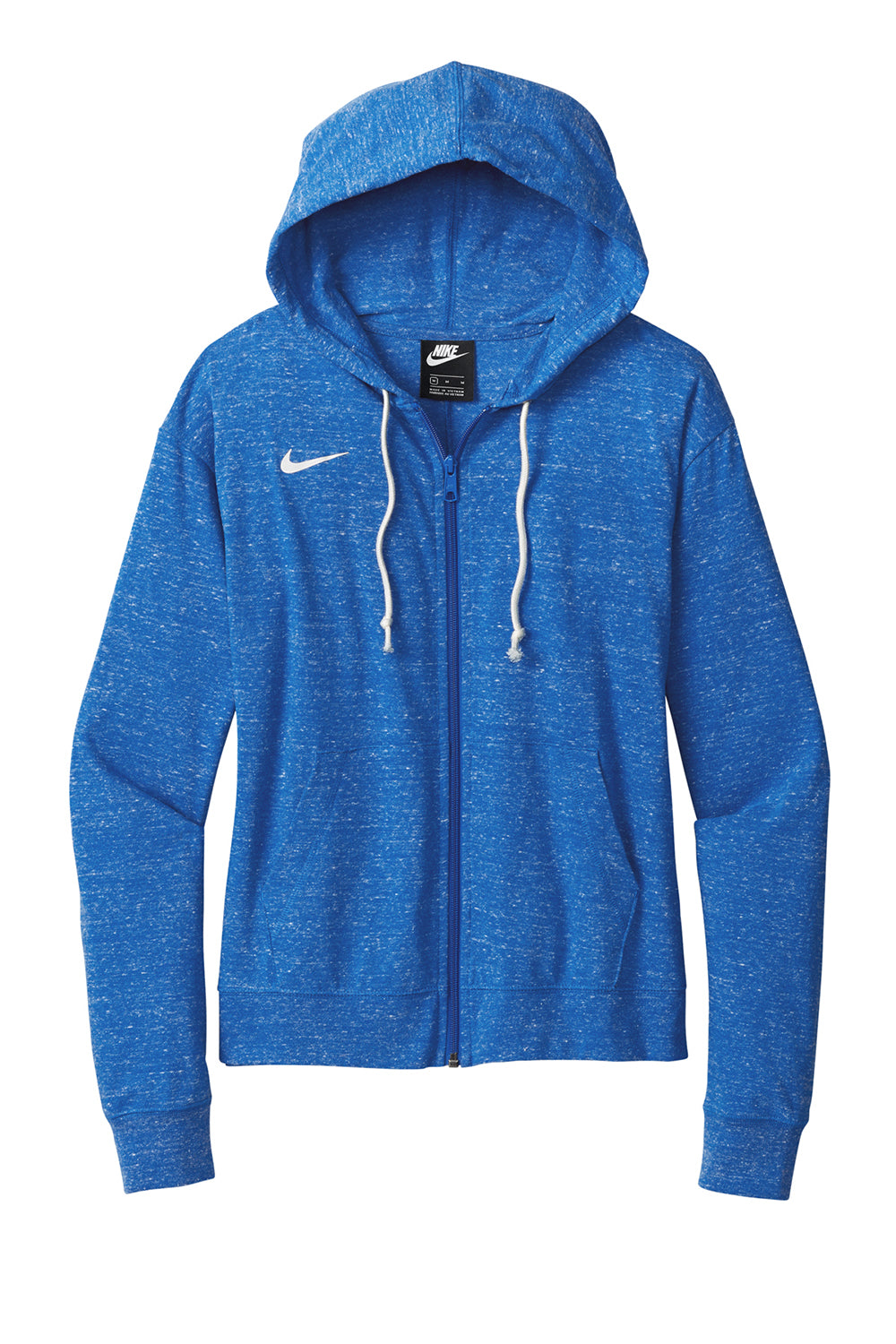Nike CN9402 Womens Gym Vintage Full Zip Hooded Sweatshirt Hoodie Team Royal Blue Flat Front