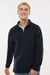 Augusta Sportswear 6863 Mens Eco Revive Micro Lite Fleece 1/4 Zip Sweatshirt Black Model Front