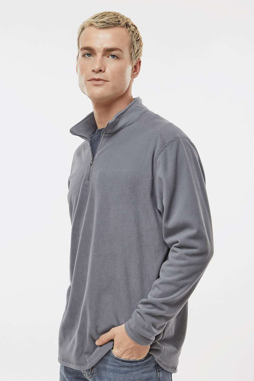 Augusta Sportswear 6863 Mens Eco Revive Micro Lite Fleece 1/4 Zip Pullover Graphite Grey Model Side