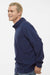 Augusta Sportswear 6863 Mens Eco Revive Micro Lite Fleece 1/4 Zip Sweatshirt Navy Blue Model Side