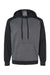 Augusta Sportswear 6865 Mens Eco Revive 3 Season Fleece Hooded Sweatshirt Hoodie Heather Carbon Grey/Black Flat Front