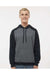 Augusta Sportswear 6865 Mens Eco Revive 3 Season Fleece Hooded Sweatshirt Hoodie Heather Carbon Grey/Black Model Front