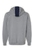Augusta Sportswear 6865 Mens Eco Revive 3 Season Fleece Hooded Sweatshirt Hoodie Navy Blue/Heather Grey Flat Back