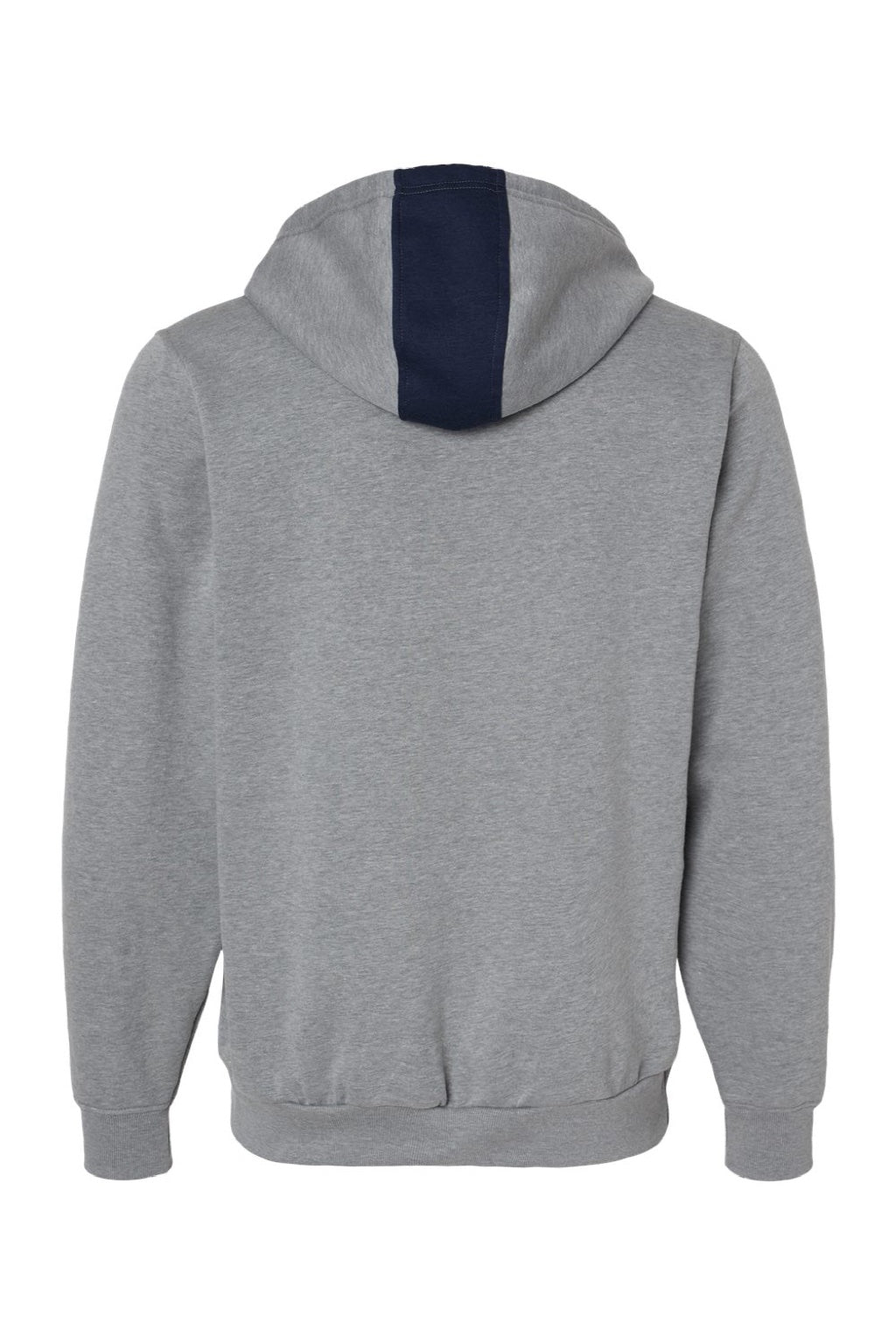 Augusta Sportswear 6865 Mens Eco Revive 3 Season Fleece Hooded Sweatshirt Hoodie w/ Pouch Pocket Navy Blue/Heather Grey Flat Back