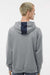 Augusta Sportswear 6865 Mens Eco Revive 3 Season Fleece Hooded Sweatshirt Hoodie w/ Pouch Pocket Navy Blue/Heather Grey Model Back