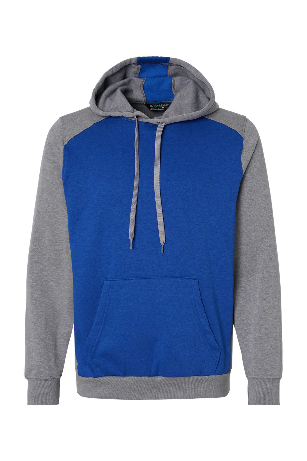 Augusta Sportswear 6865 Mens Eco Revive 3 Season Fleece Hooded Sweatshirt Hoodie Royal Blue/Heather Grey Flat Front