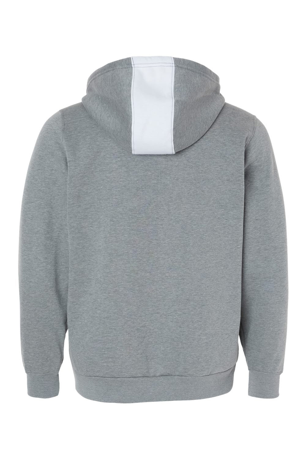 Augusta Sportswear 6865 Mens Eco Revive 3 Season Fleece Hooded Sweatshirt Hoodie White/Heather Grey Flat Back
