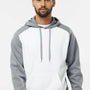 Augusta Sportswear Mens Eco Revive 3 Season Fleece Hooded Sweatshirt Hoodie - White/Heather Grey - NEW