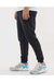 Augusta Sportswear 6868 Mens Eco Revive 3 Season Fleece Jogger Sweatpants w/ Pockets Black Model Side