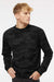 Independent Trading Company SS3000 Mens Crewneck Sweatshirt Black Camo Model Front