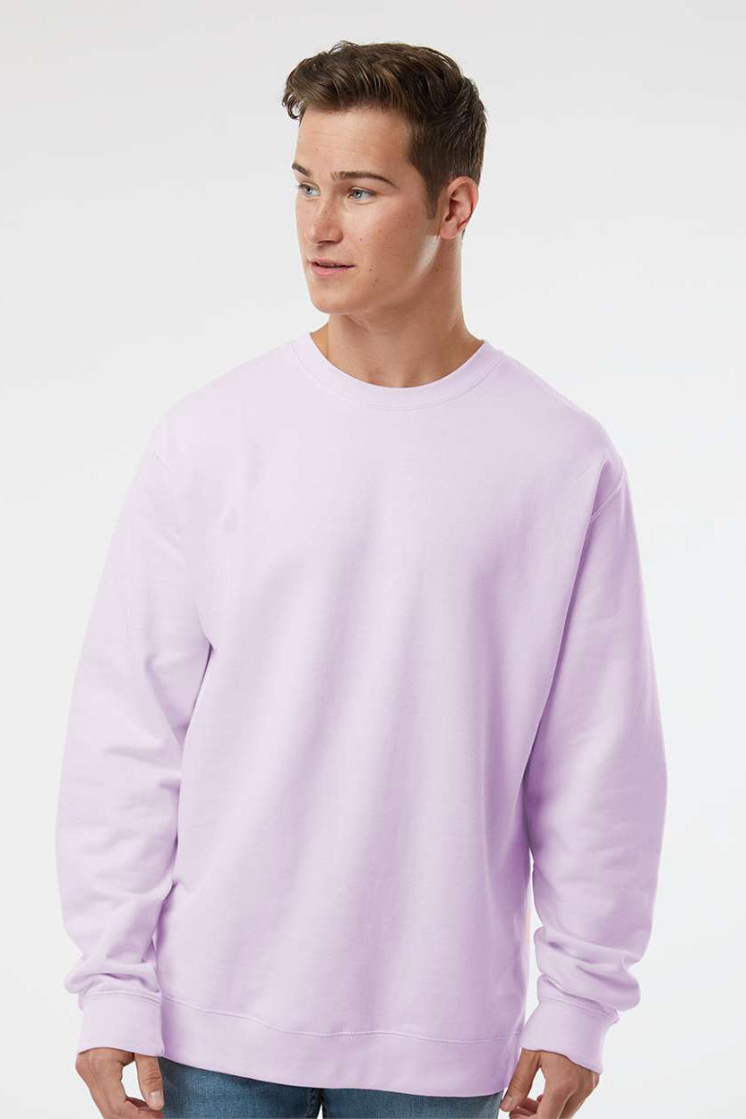 Independent Trading Company SS3000 Mens Crewneck Sweatshirt Lavender Purple Model Front
