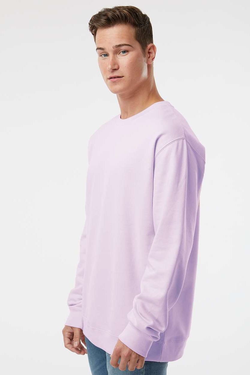 Independent Trading Company SS3000 Mens Crewneck Sweatshirt Lavender Purple Model Side