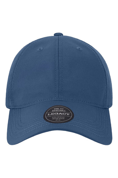 Legacy Hats CFA Mens Cool Fit Moisture Wicking Adjustable Hat Dark Blue Flat Front